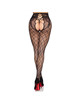 Meias de Liga Leg Avenue Rede Crochless Preta