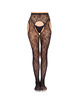Leg Avenue - 1967 Medias De Liguero Con Red De Flores Negro - Talla Única
