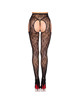 Leg Avenue - 1967 Bloom Net Suspender Tights Black - One Size