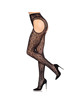Leg Avenue - 1967 Bloom Net Suspender Tights Black - One Size