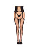 Leg Avenue - 1968 Medias De Liguero Con Encaje Negro - Talla Única