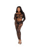 Leg Avenue - 89373 Python Crop Top & Footless Tights Black - One Size