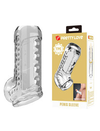 Manga para Pénis Pretty Love Texturizada Transparente