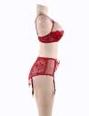 Bra Open and Pant. Red Size Large 179031