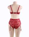 Bra Open and Pant. Red Size Large 179031