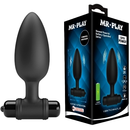 Plug Anal Mr Play Super Power Com Vibração Preto