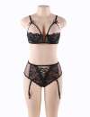 Bra Open and Pant. Black Size Large 179049