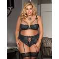 Bra Open and Pant. Black Size Large