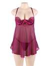 Babydoll R80602P with Details in Velvet Mauve Size Large 160070