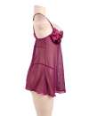 Babydoll R80602P with Details in Velvet Mauve Size Large 160070