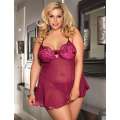 Babydoll R80602P with Details in Velvet Mauve Size Large