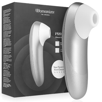 Womanizer - Pro Vibrant Clitoral Stimulator Silver Grey