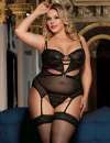 Babydoll R80426P with Garters Black Size Large 160076