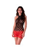 Passion - Bs117 Black And Red Gradient Bodystocking Dress