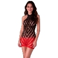 Passion - Bs117 Black And Red Gradient Bodystocking Dress