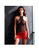 Passion - Bs117 Black And Red Gradient Bodystocking Dress