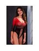 Passion - Bs118 Black And Red Mesh Bodystocking