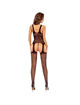 Passion - Bs122 Black Open Bodystocking