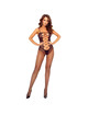 Passion - Bs124 Bodystocking Cordones Negro
