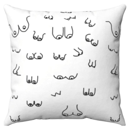 Diablo Picante - 30 X 30 Boobs Cushion White
