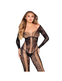 Catsuit Leg Avenue Nelia Renda Preto