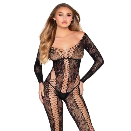 Catsuit Leg Avenue Nelia Renda Preto