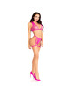 Leg Avenue - 86148 Top De Bra De Encaje Y Panty Con Ligueros Rosa - Talla Única