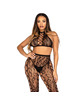 Leg Avenue - 89372 Crop Top Y Medias Sin Entrepierna Negro - Talla Única