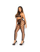 Leg Avenue - 89372 Crop Top & Crotchless Tights Black - One Size