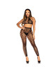 Leg Avenue - 89372 Crop Top & Crotchless Tights Black - One Size