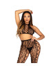 Leg Avenue - 89372 Crop Top Y Medias Sin Entrepierna Negro - Talla Única