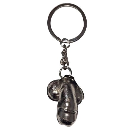 Chaveiro Diablo Picante Metal Prateado Pénis