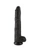 Dildo Realístico King Cock com Testículos Preto 30.5 cm