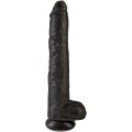 Dildo Realístico King Cock com Testículos Preto 30.5 cm