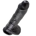 Dildo Realístico King Cock com Testículos Preto 25.4 cm