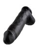 Dildo Realístico King Cock com Testículos Preto 30.5 cm