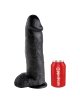 Dildo Realístico King Cock com Testículos Preto 30.5 cm