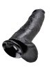 Dildo Realístico King Cock com Testículos Preto 30.5 cm
