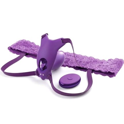 Fantasy For Her - Butterfly Harness G-Spot With Vibrator, Rechargeable & Remote Control Violet