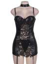 Body R80385P with Garters and Choker Black Size Large 162045