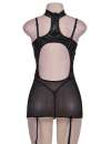 Body R80385P with Garters and Choker Black Size Large 162045