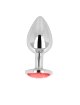 Ohmama - Anal Plug With Red Crystal 8 Cm