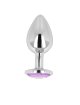Ohmama - Anal Plug With Violet Crystal 8 Cm
