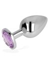 Ohmama - Anal Plug With Violet Crystal 8 Cm