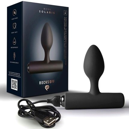 Plug Anal Rocks-Off Peônia Recarregável Preto