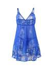 Babydoll Floral Lace Soft Blue Size Large 1603428