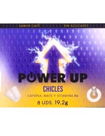 Wug Power Up - El Chicle Funcional Con Cafeína Y Mate Sabor Café Blister 8 Uds