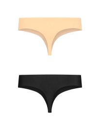 2x Tanga Bye-Bra Invisible Thong 2 Bege e Preto S