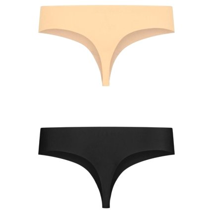 Bye-Bra - Invisible Thong 2 Pack Beige & Black Size S