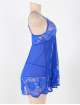 Babydoll Floral Renda Macia Azul Tamanho Grande,1603428